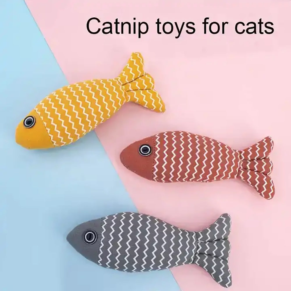 Burlap Fish Catnip Cat Toy - PAWCommand