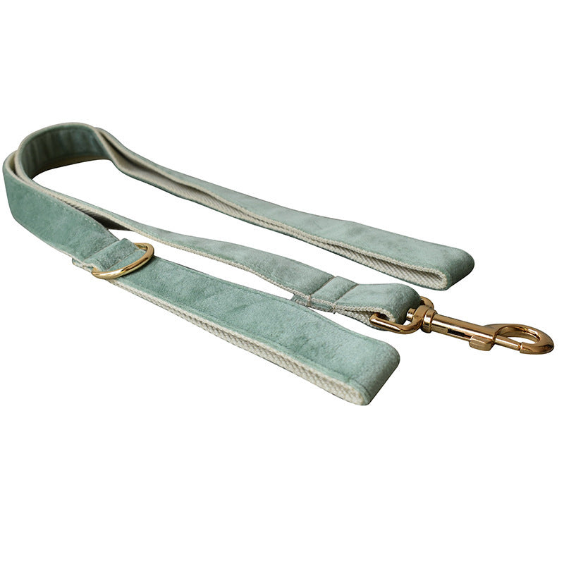 Velvet Mint Green Dog Collar + Leash - PAWCommand