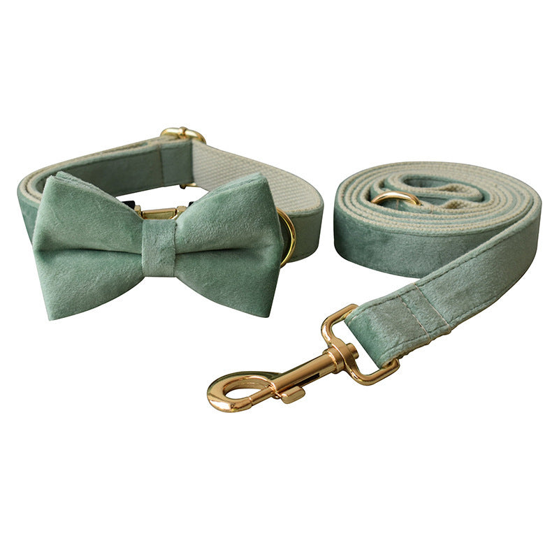 Velvet Mint Green Dog Collar + Leash - PAWCommand