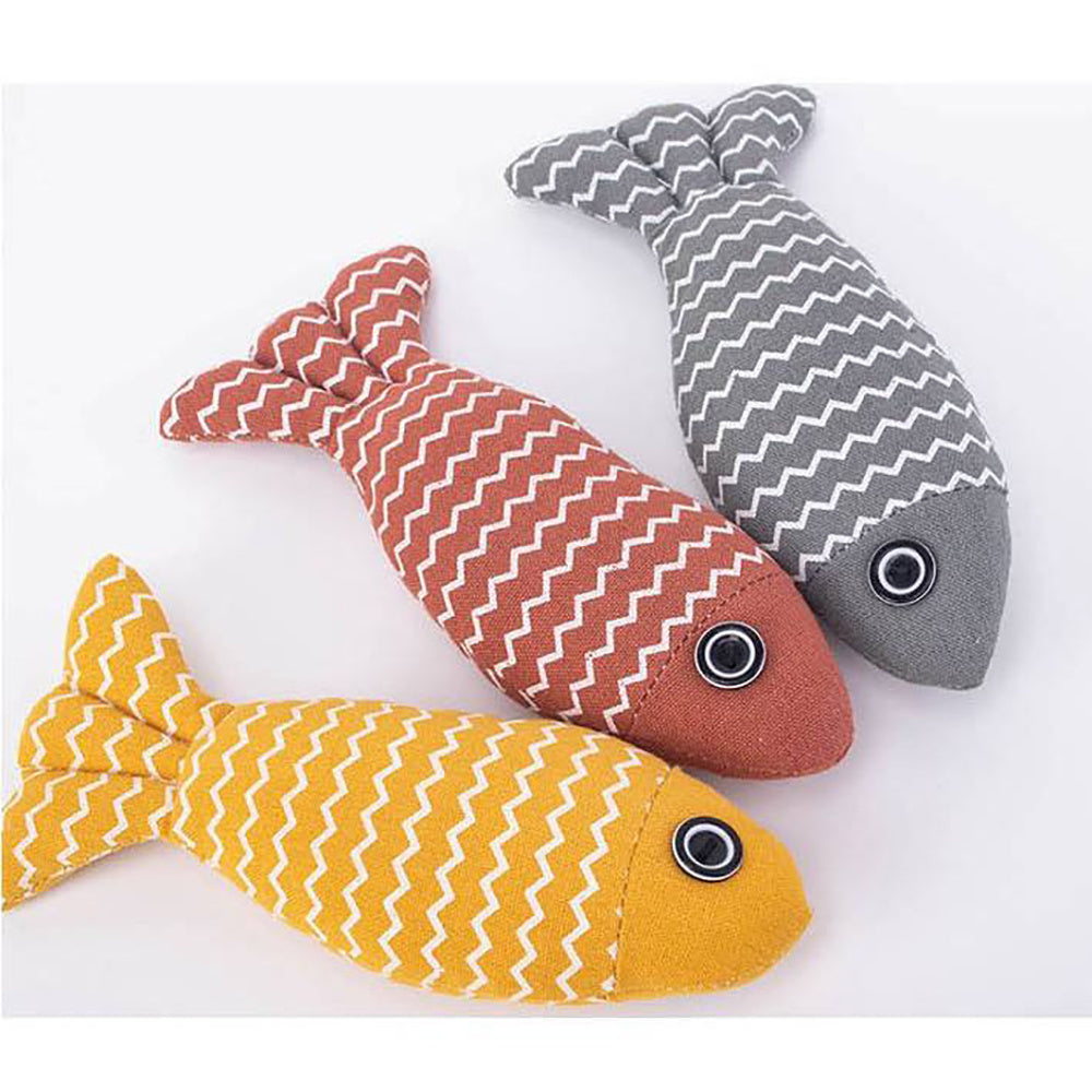 Burlap Fish Catnip Cat Toy - PAWCommand