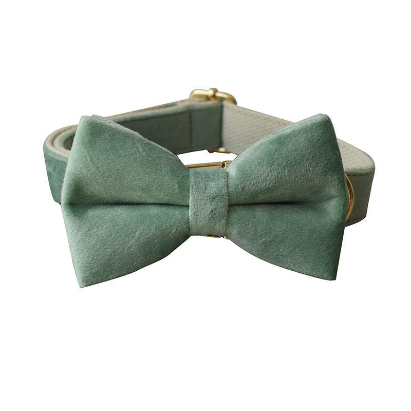 Velvet Mint Green Dog Collar + Leash - PAWCommand