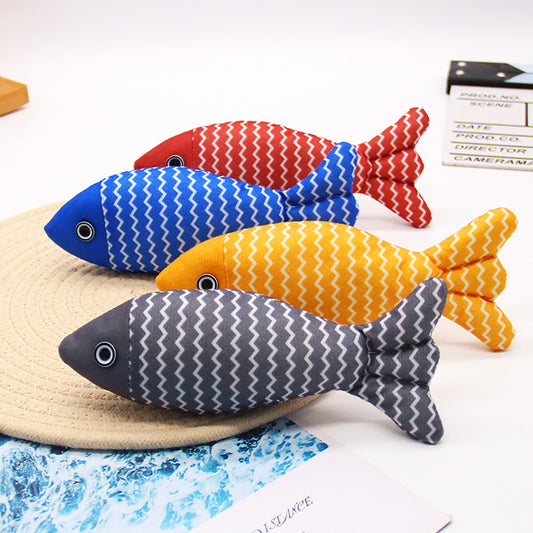 Burlap Fish Catnip Cat Toy - PAWCommand