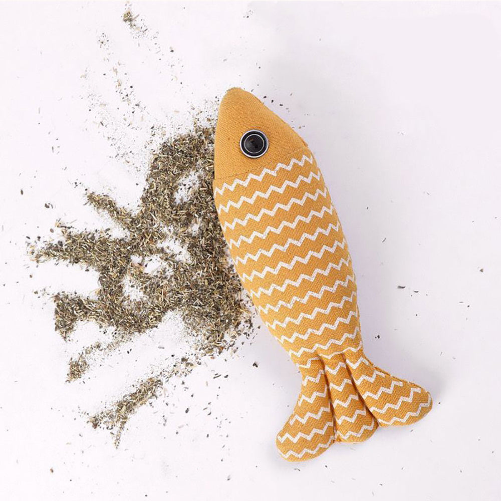 Burlap Fish Catnip Cat Toy - PAWCommand